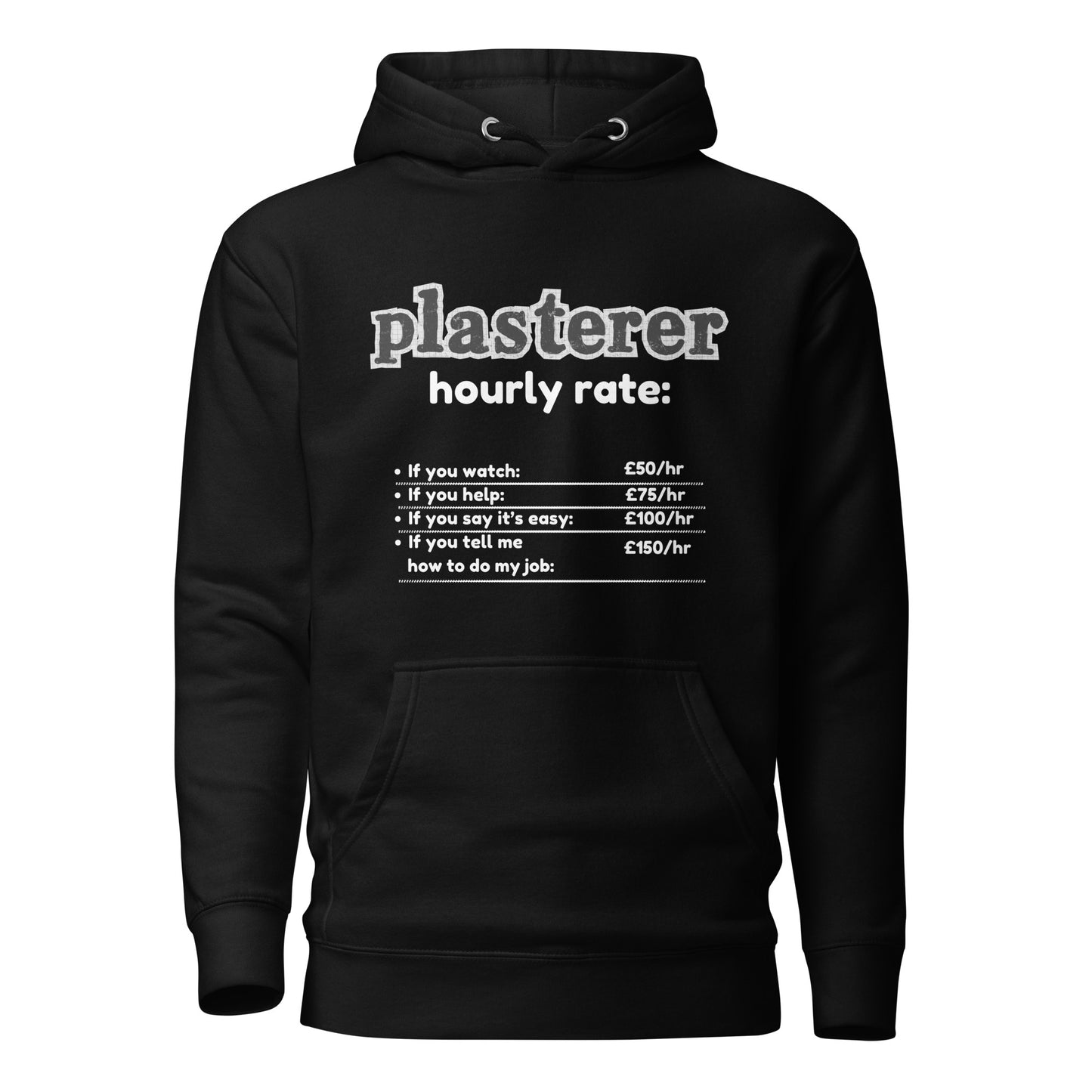 Plasterer hourly rate hoodie