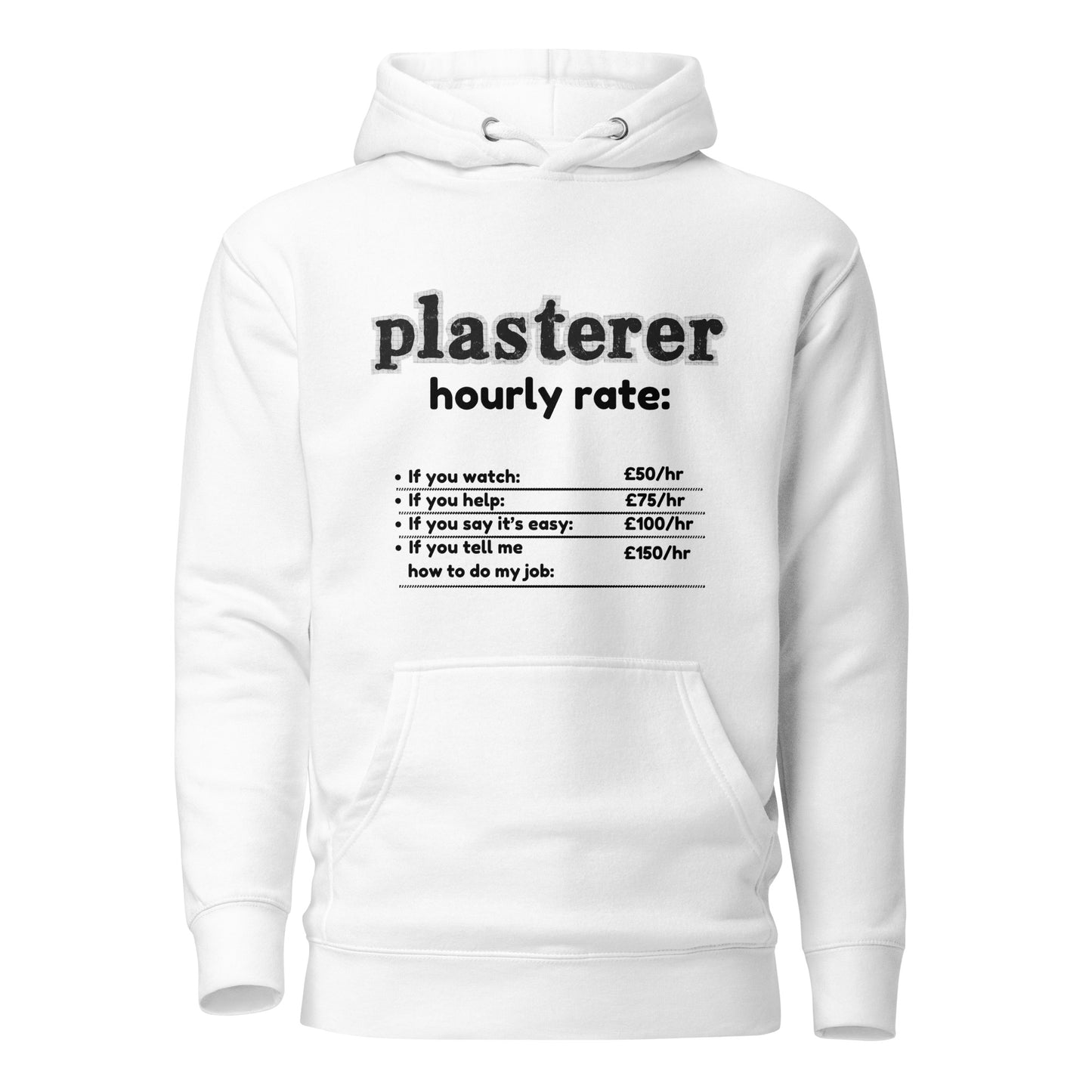 Plasterer hourly rate hoodie