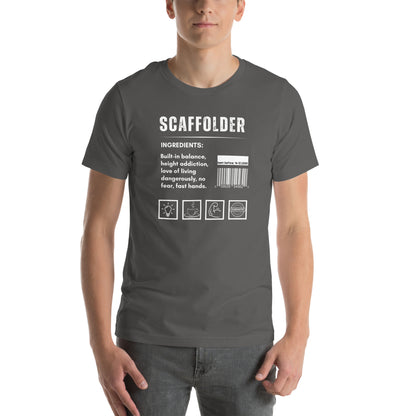 Funny T-shirt for scaffolders - scaffolder-ingredients-tee - GWaves 
