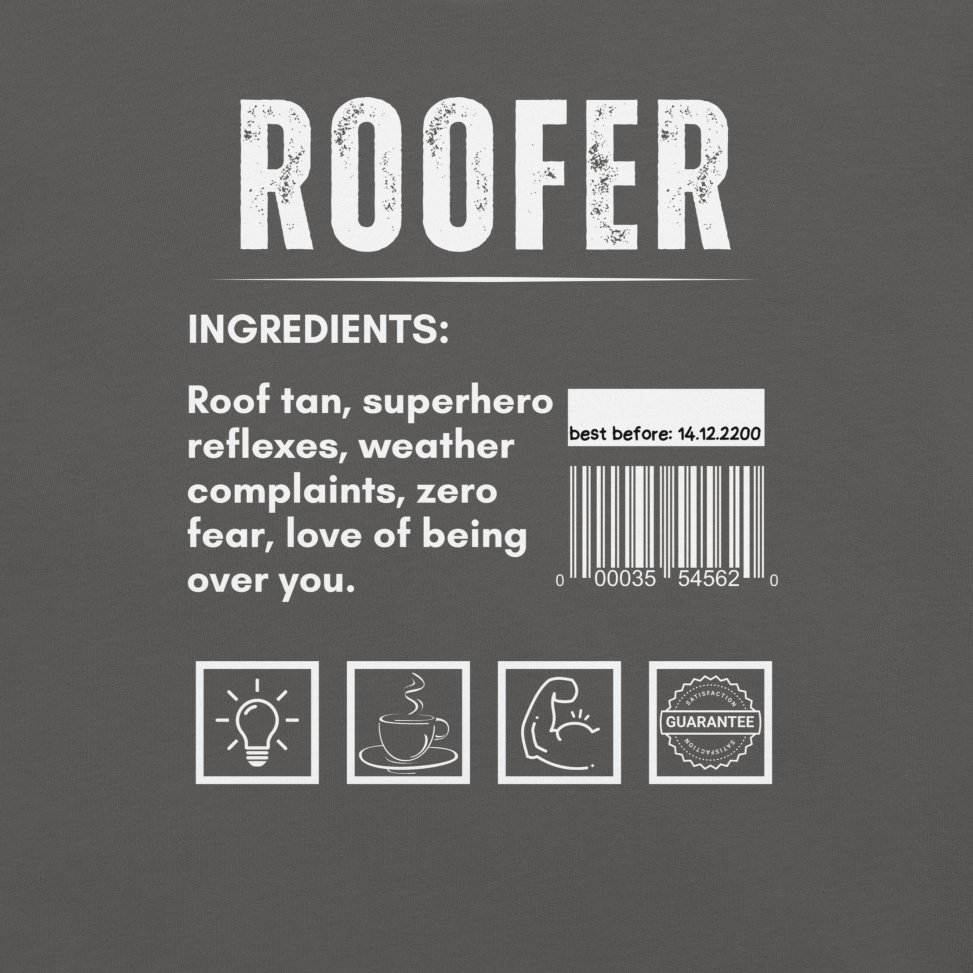 Funny T-shirt for roofers - roofer-ingredients-tee - GWaves 