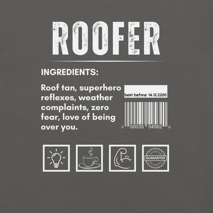 Funny T-shirt for roofers - roofer-ingredients-tee - GWaves 