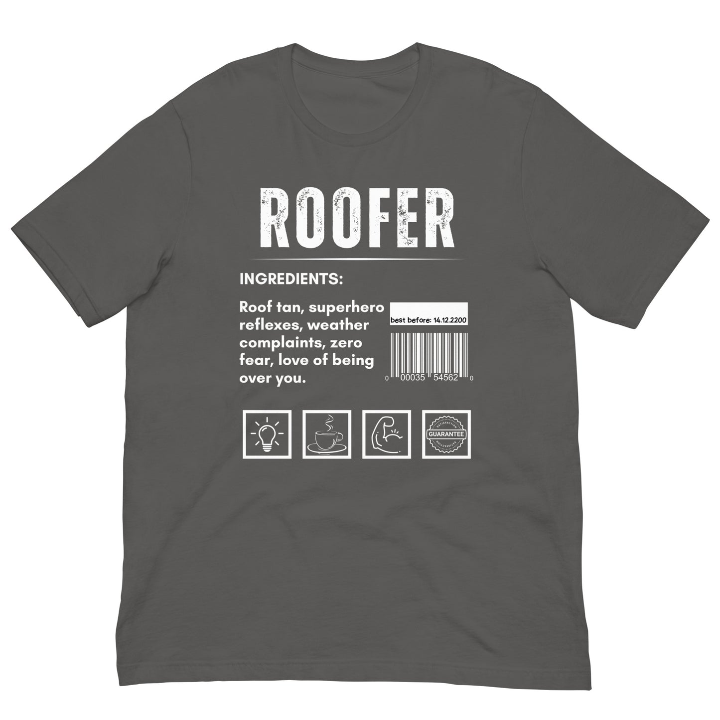 Funny T-shirt for roofers - roofer-ingredients-tee - GWaves 