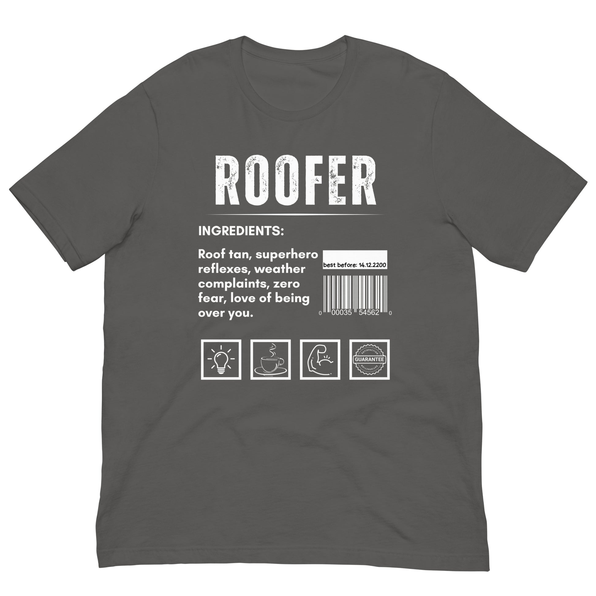 Funny T-shirt for roofers - roofer-ingredients-tee - GWaves 