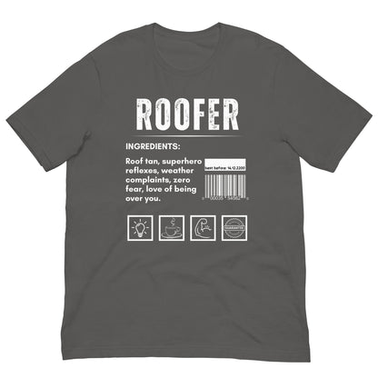 Funny T-shirt for roofers - roofer-ingredients-tee - GWaves 