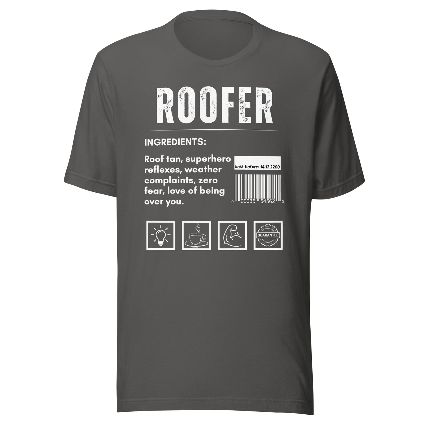 Funny T-shirt for roofers - roofer-ingredients-tee - GWaves 