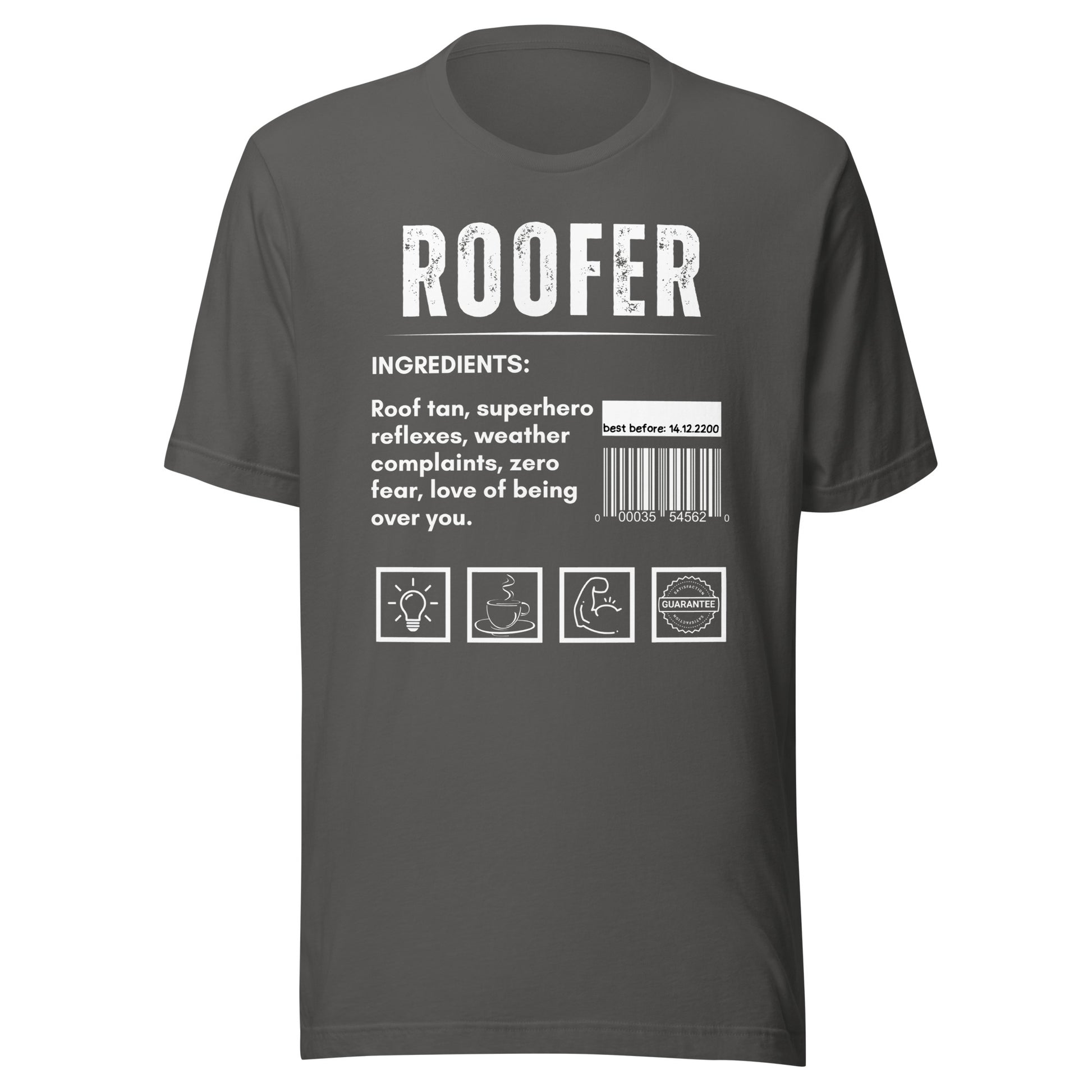 Funny T-shirt for roofers - roofer-ingredients-tee - GWaves 