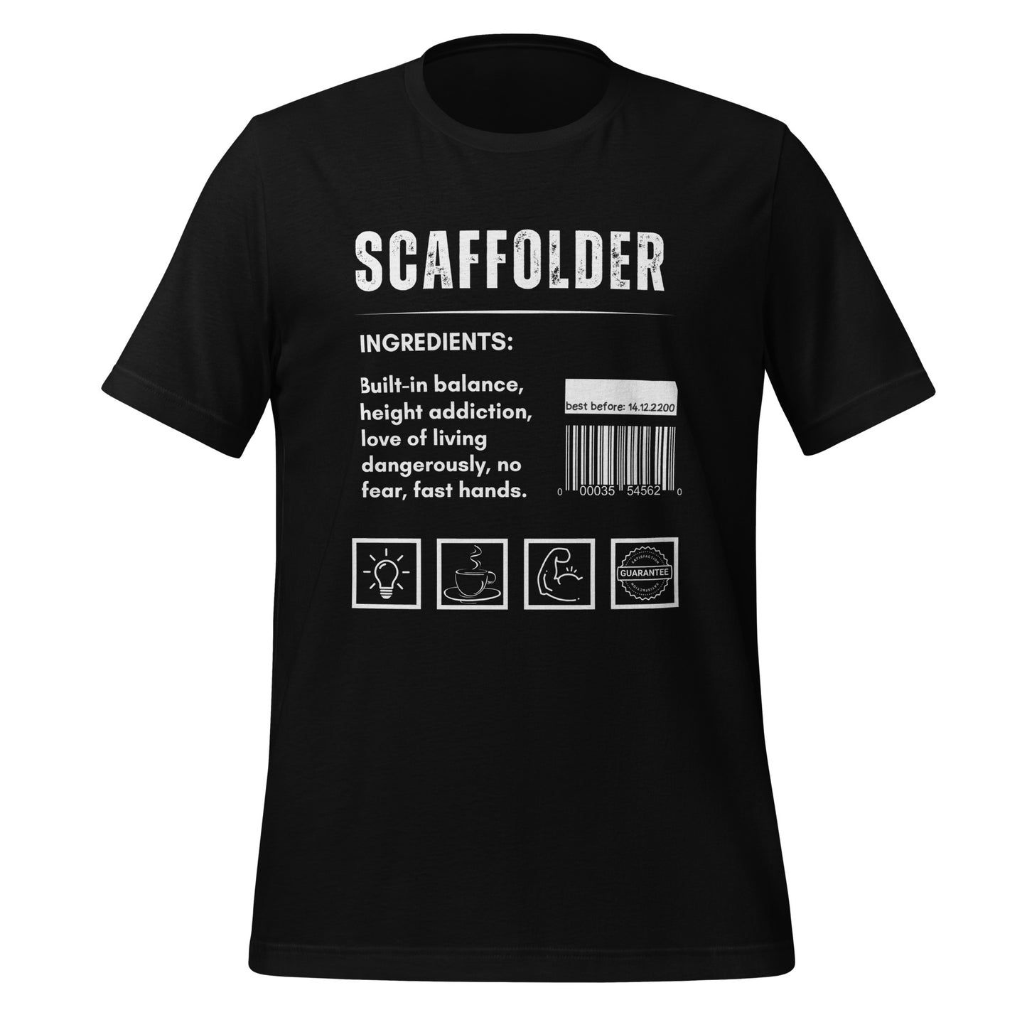 Funny T-shirt for scaffolders - scaffolder-ingredients-tee - GWaves 
