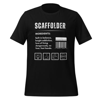 Funny T-shirt for scaffolders - scaffolder-ingredients-tee - GWaves 