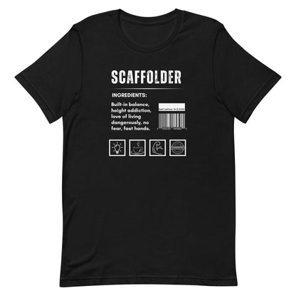 Funny T-shirt for scaffolders - scaffolder-ingredients-tee - GWaves 