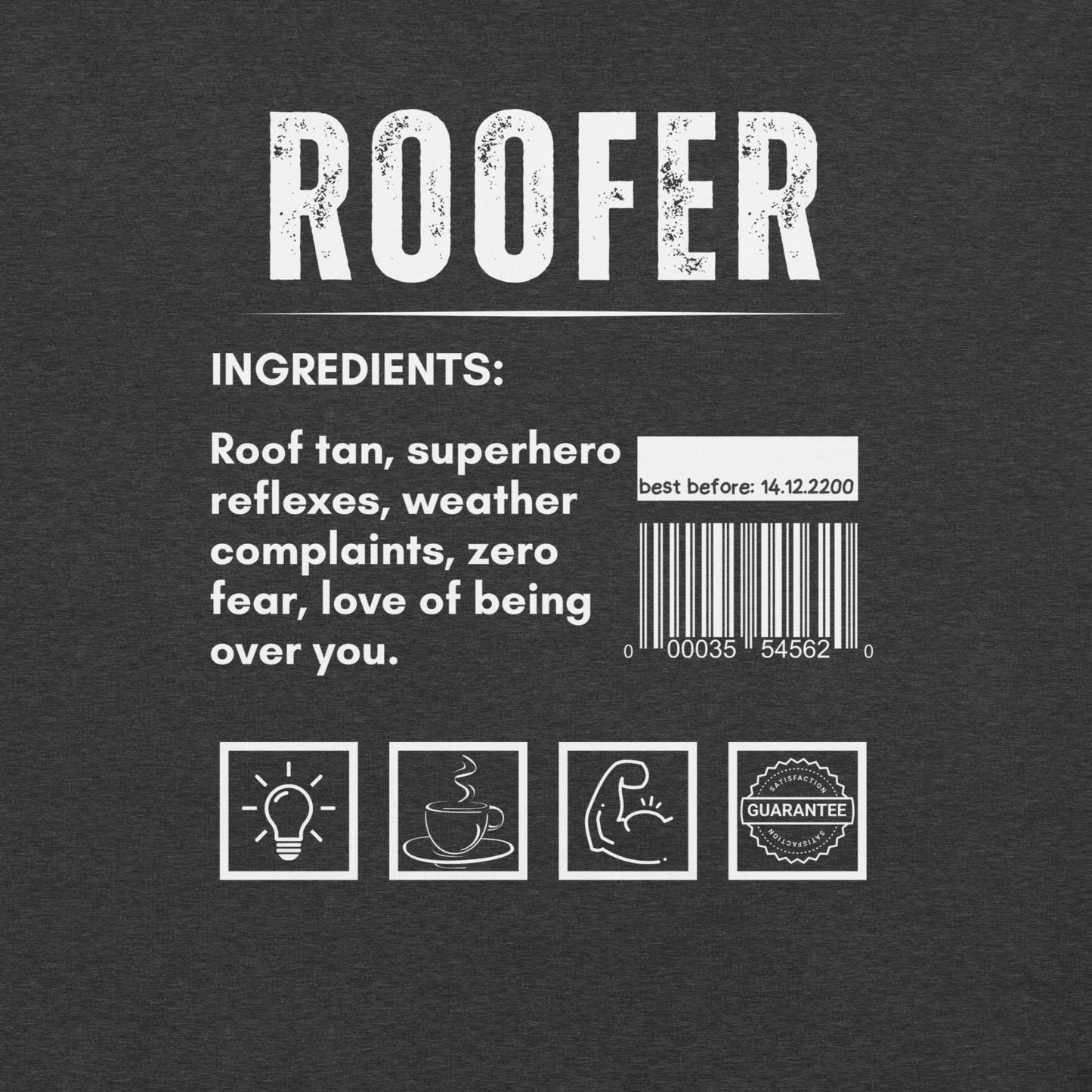 Funny T-shirt for roofers - roofer-ingredients-tee - GWaves 