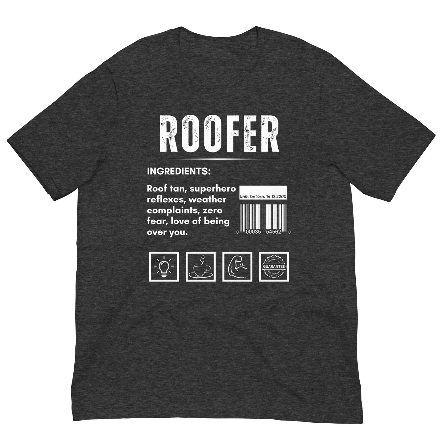 Funny T-shirt for roofers - roofer-ingredients-tee - GWaves 