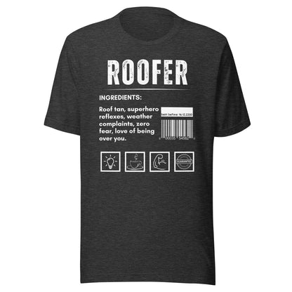 Funny T-shirt for roofers - roofer-ingredients-tee - GWaves 