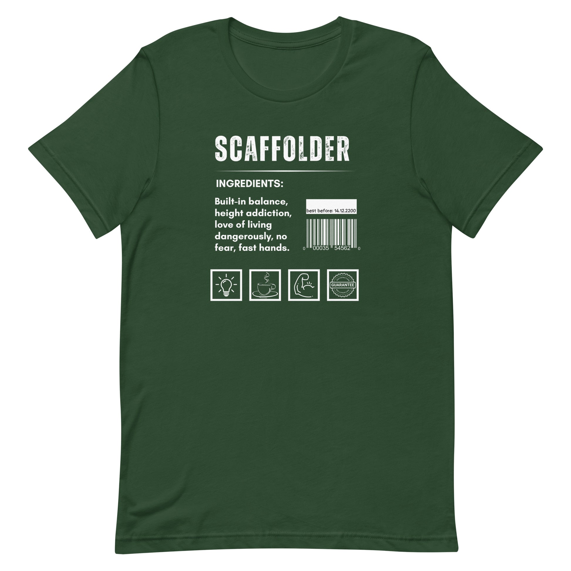 Funny T-shirt for scaffolders - scaffolder-ingredients-tee - GWaves 