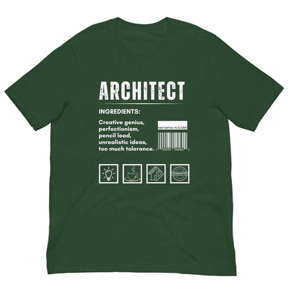Funny T-shirt for architects - Architect ingredients - GWaves