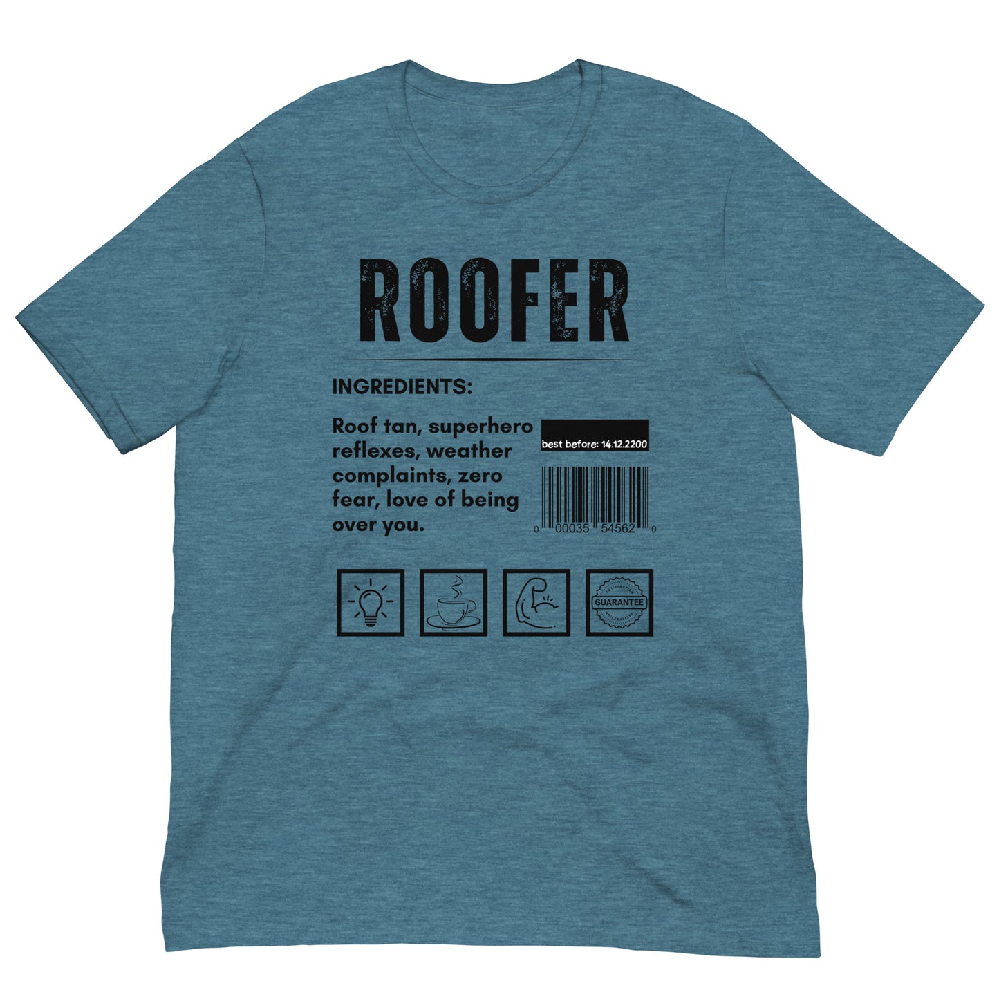 Funny T-shirt for roofers - roofer-ingredients-tee - GWaves 