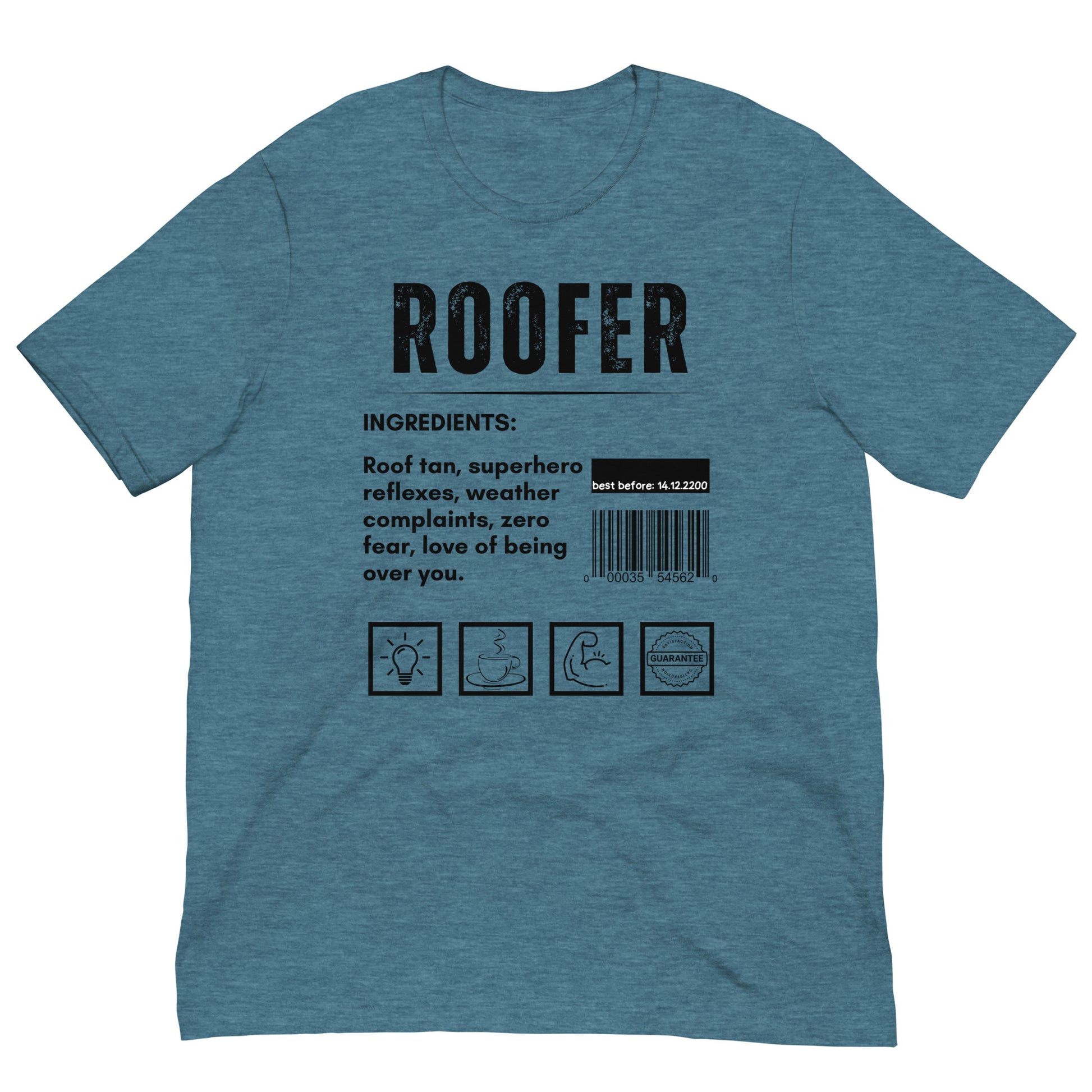 Funny T-shirt for roofers - roofer-ingredients-tee - GWaves 