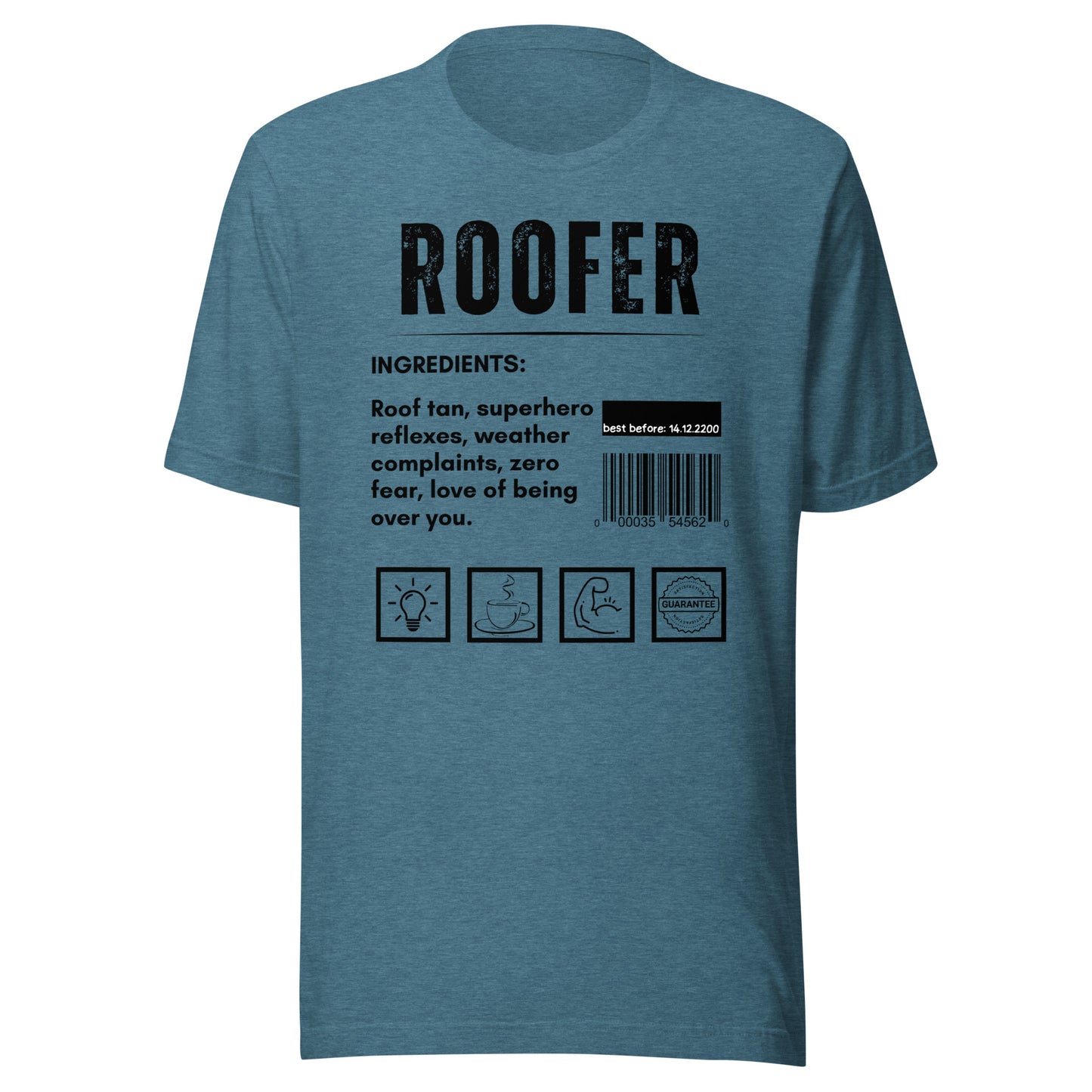 Funny T-shirt for roofers - roofer-ingredients-tee - GWaves 