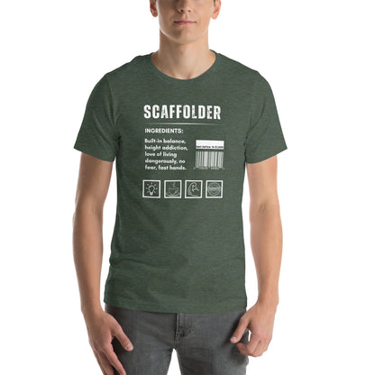 Funny T-shirt for scaffolders - scaffolder-ingredients-tee - GWaves 