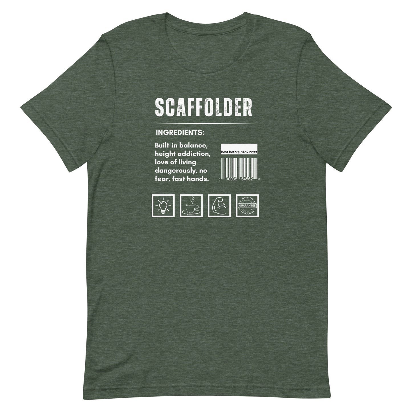 Funny T-shirt for scaffolders - scaffolder-ingredients-tee - GWaves 