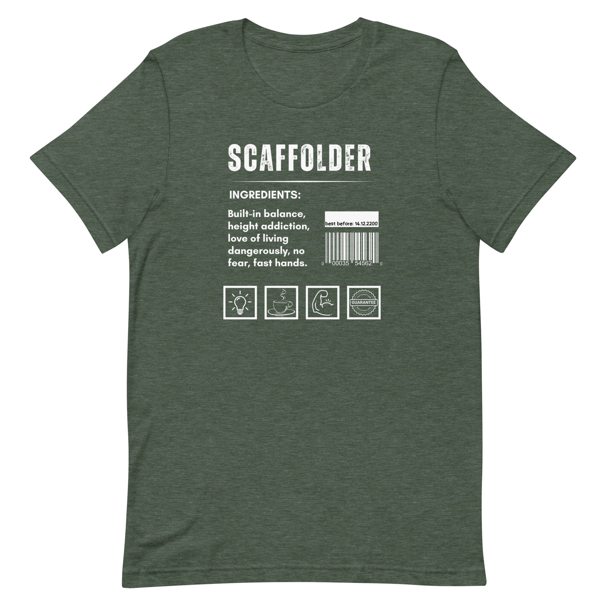 Funny T-shirt for scaffolders - scaffolder-ingredients-tee - GWaves 