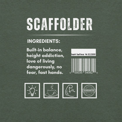 Funny T-shirt for scaffolders - scaffolder-ingredients-tee - GWaves 