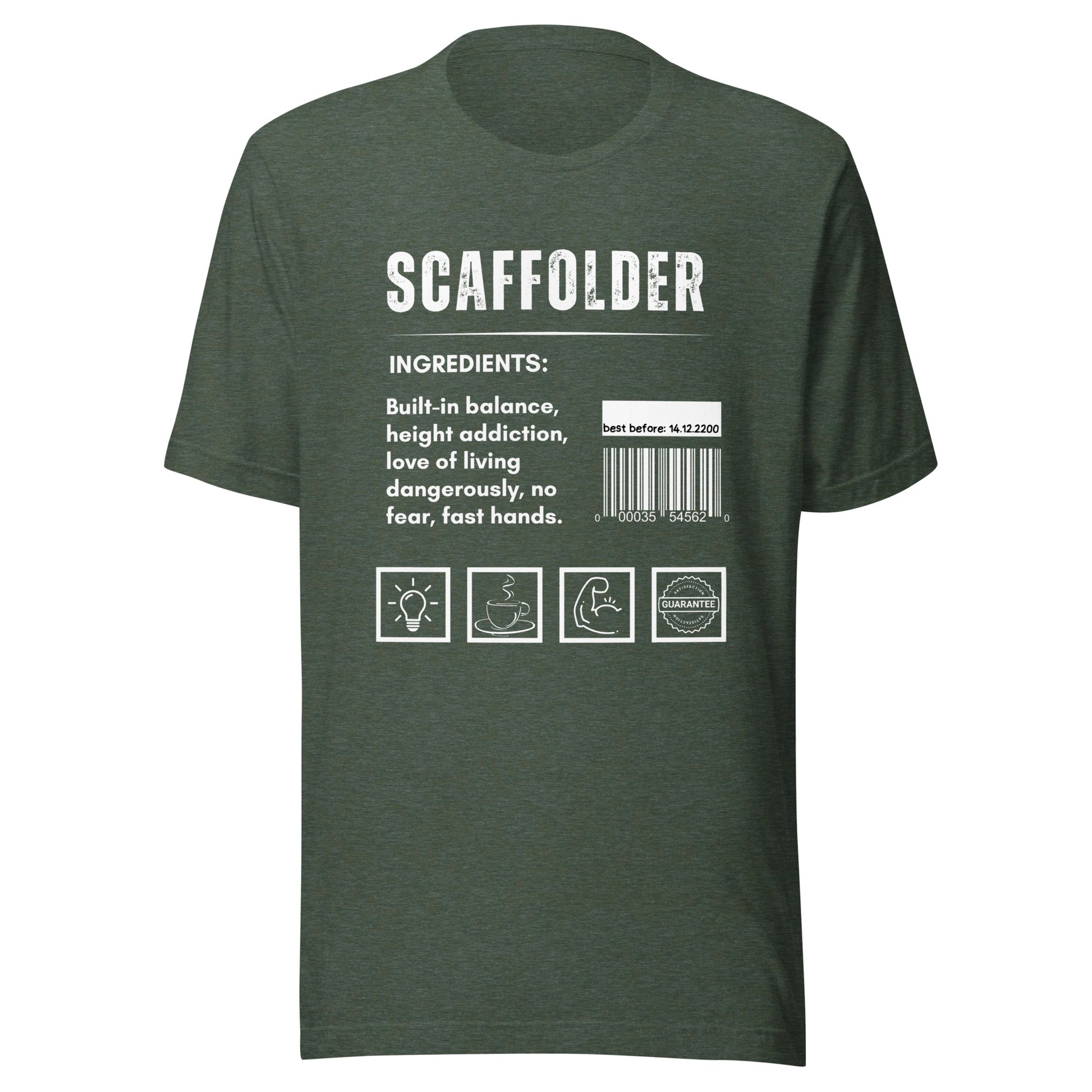 Funny T-shirt for scaffolders - scaffolder-ingredients-tee - GWaves 