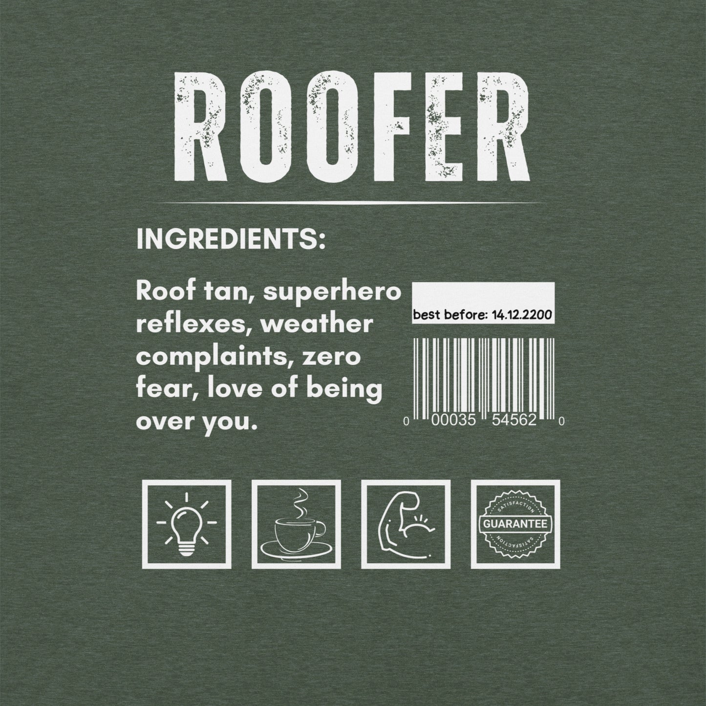 Funny T-shirt for roofers - roofer-ingredients-tee - GWaves 