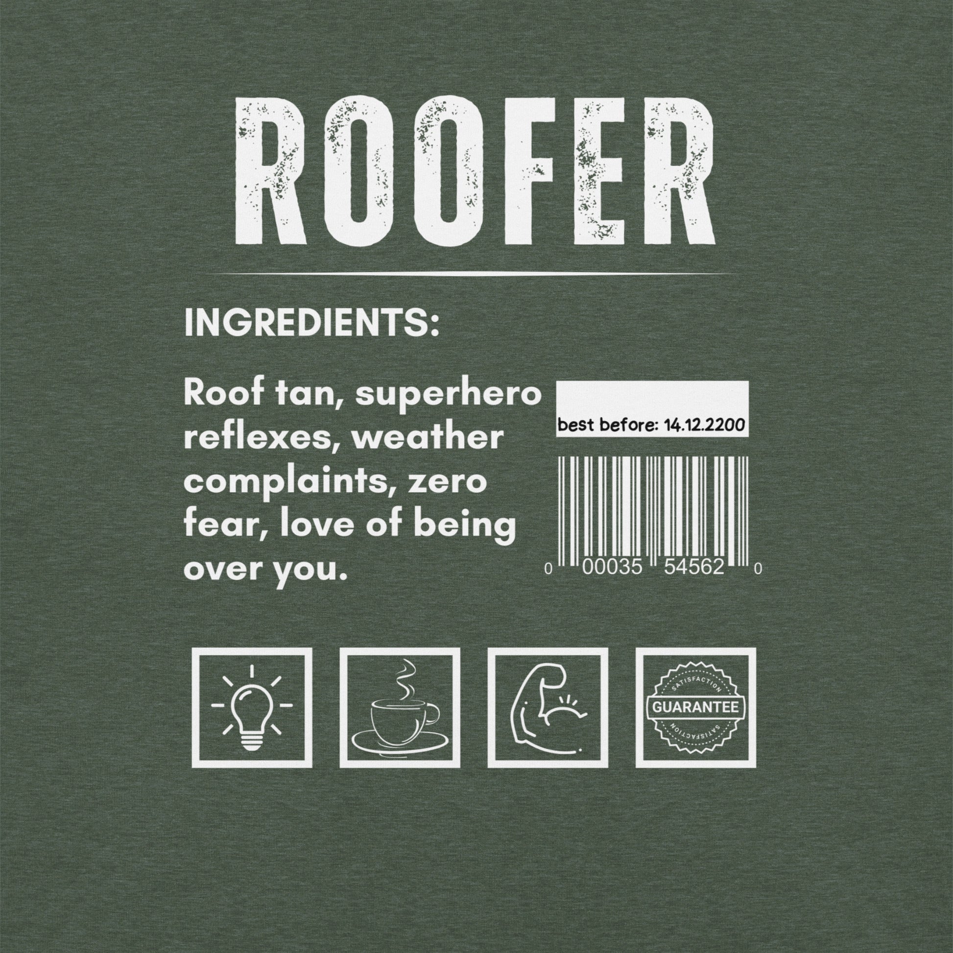 Funny T-shirt for roofers - roofer-ingredients-tee - GWaves 
