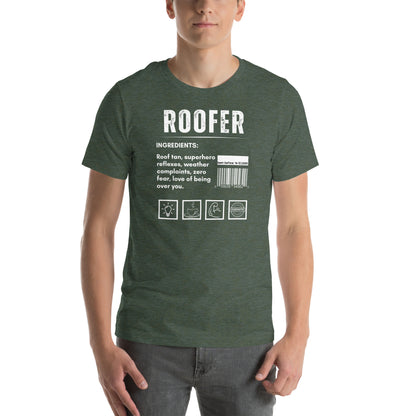 Funny T-shirt for roofers - roofer-ingredients-tee - GWaves 