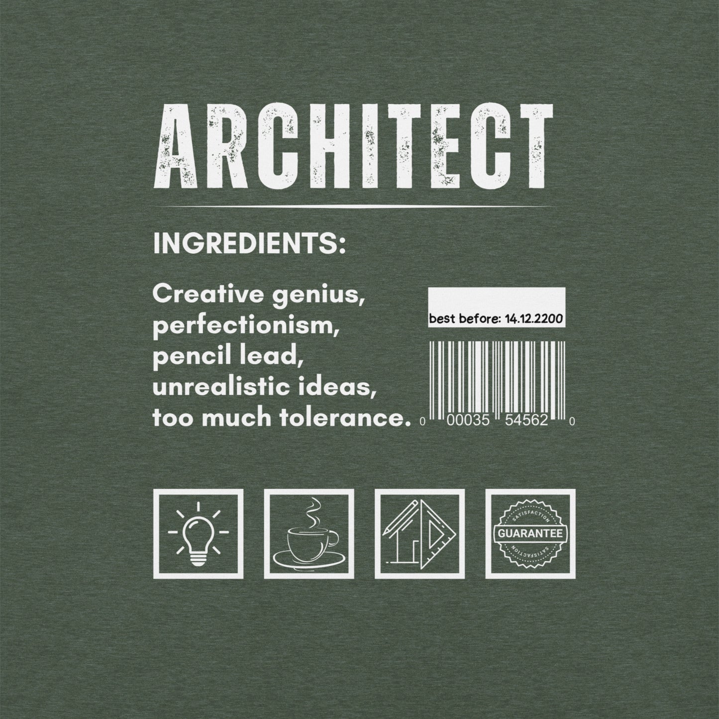 Funny T-shirt for architects - Architect ingredients - GWaves