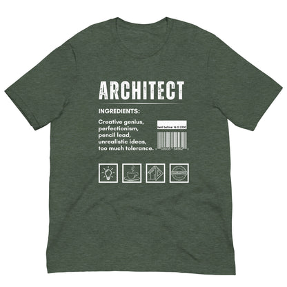 Funny T-shirt for architects - Architect ingredients - GWaves