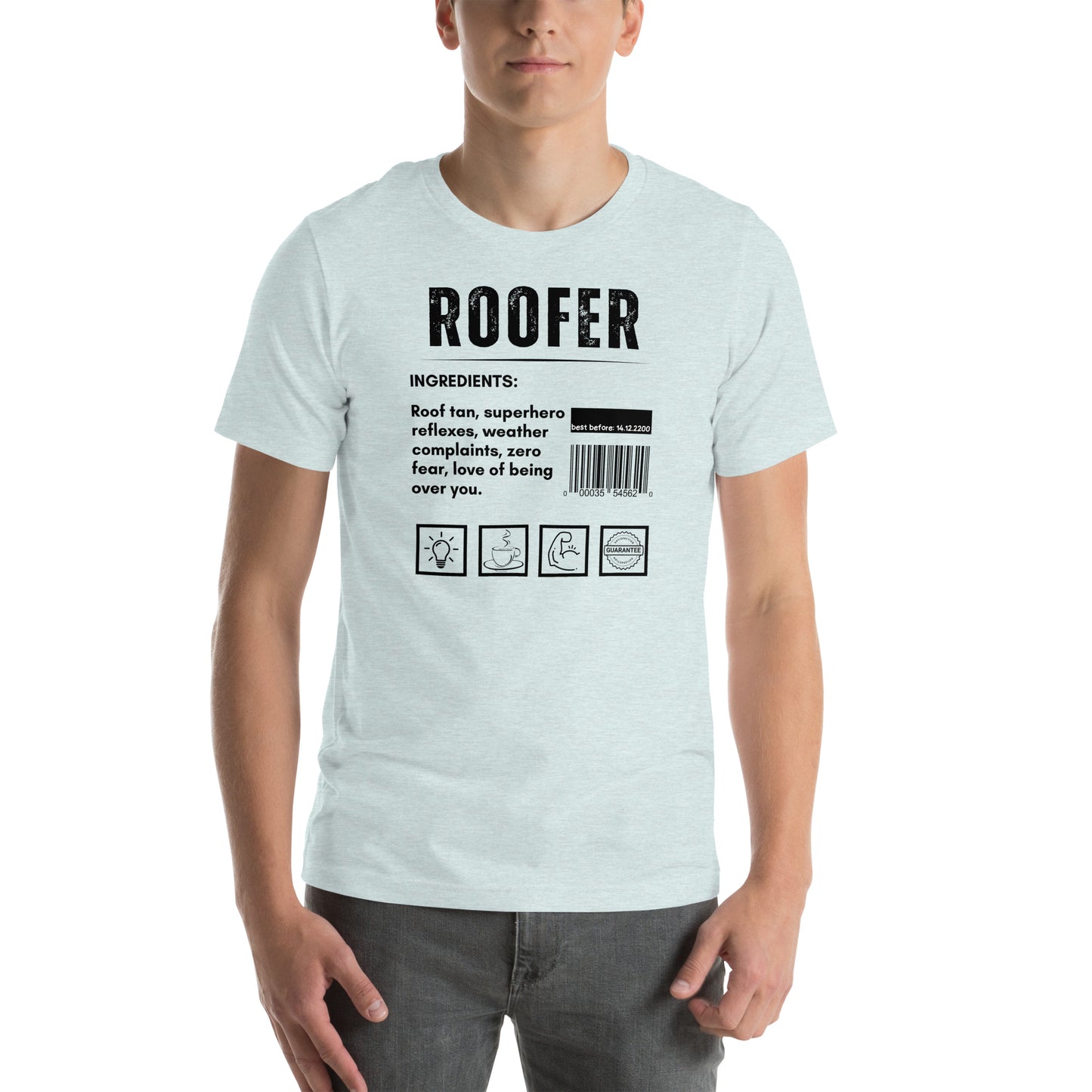 Funny T-shirt for roofers - roofer-ingredients-tee - GWaves 
