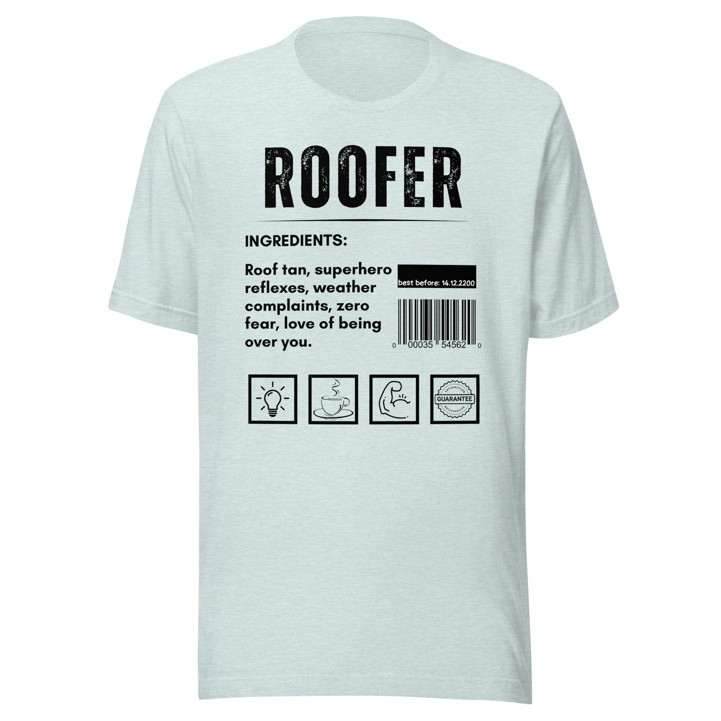 Funny T-shirt for roofers - roofer-ingredients-tee - GWaves 