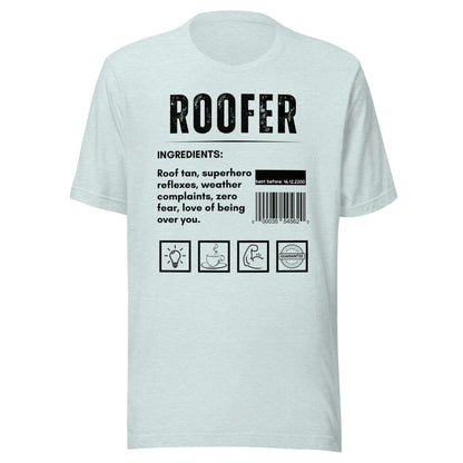 Funny T-shirt for roofers - roofer-ingredients-tee - GWaves 
