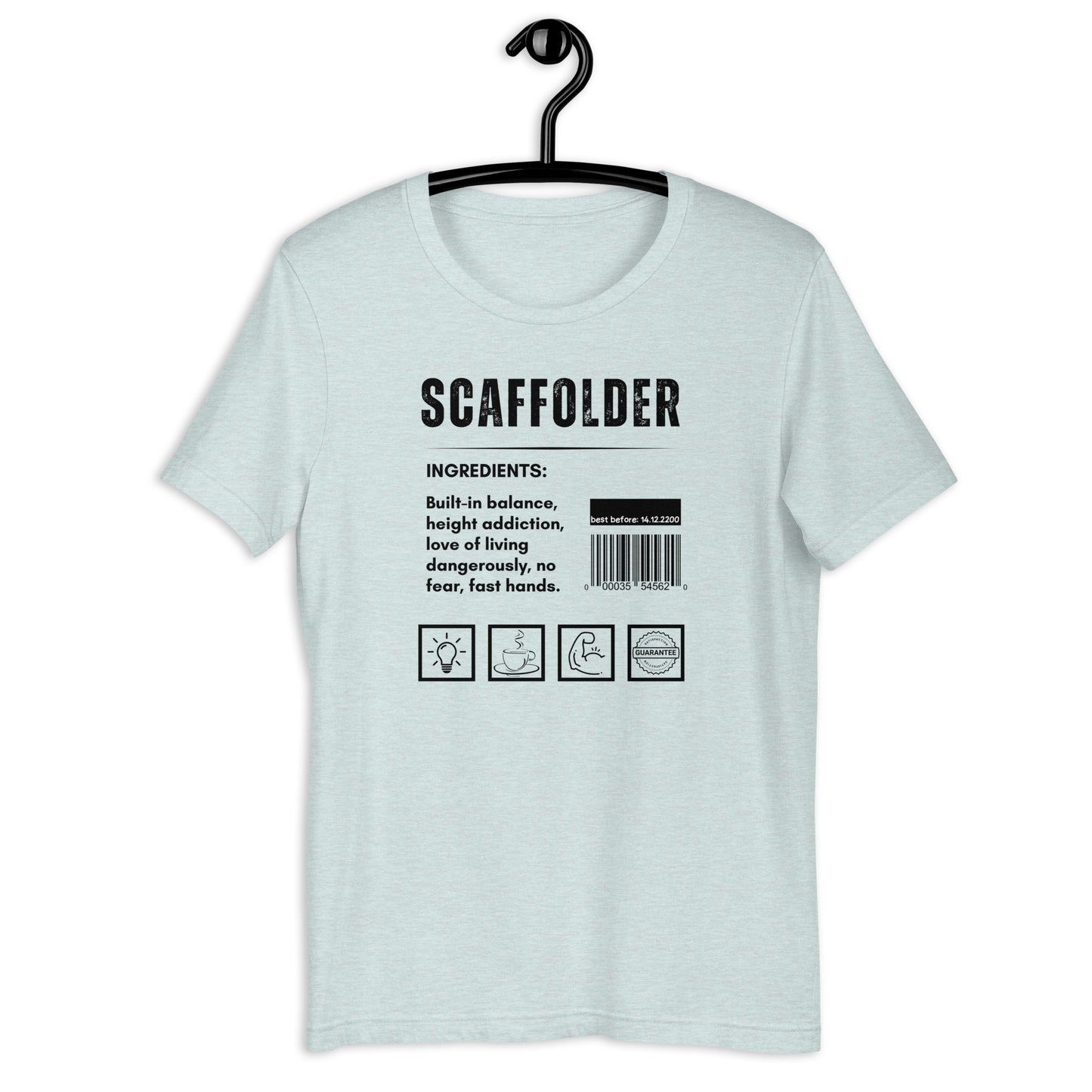 Funny T-shirt for scaffolders - scaffolder-ingredients-tee - GWaves 