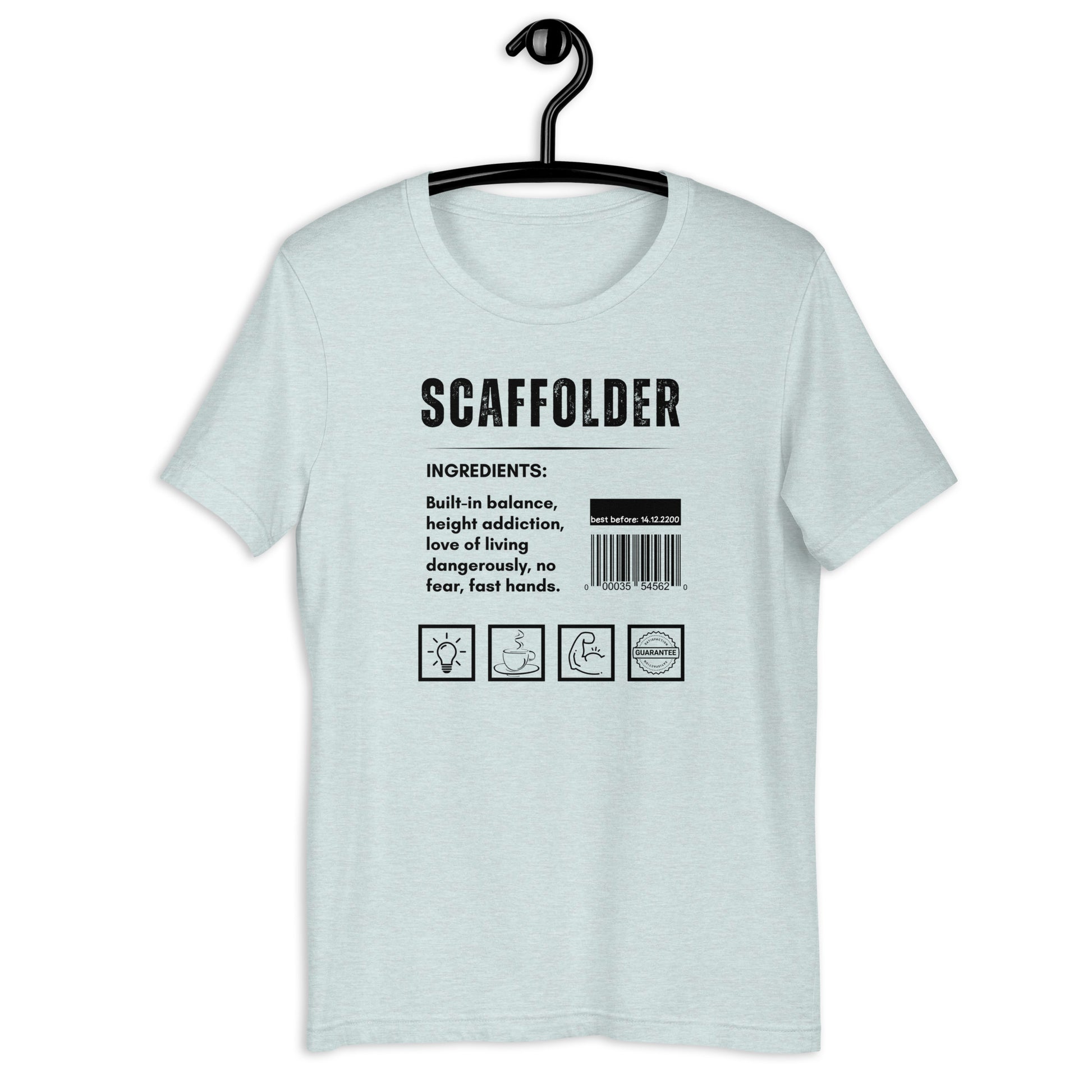 Funny T-shirt for scaffolders - scaffolder-ingredients-tee - GWaves 
