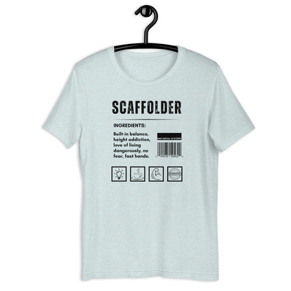 Funny T-shirt for scaffolders - scaffolder-ingredients-tee - GWaves 