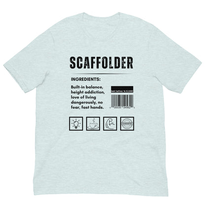 Funny T-shirt for scaffolders - scaffolder-ingredients-tee - GWaves 