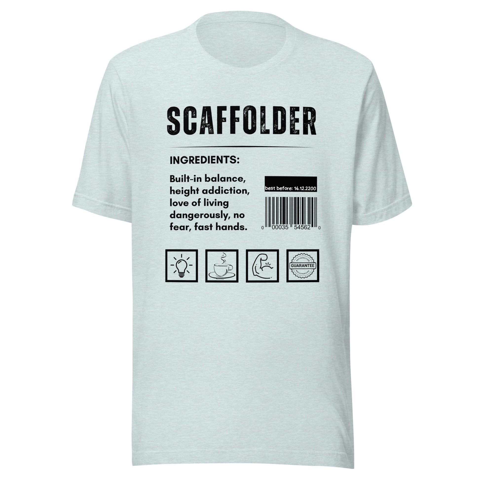 Funny T-shirt for scaffolders - scaffolder-ingredients-tee - GWaves 