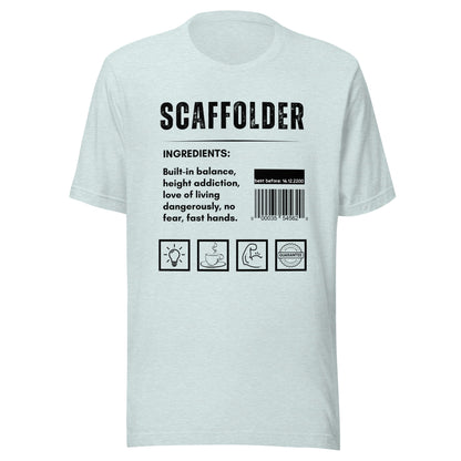 Funny T-shirt for scaffolders - scaffolder-ingredients-tee - GWaves 