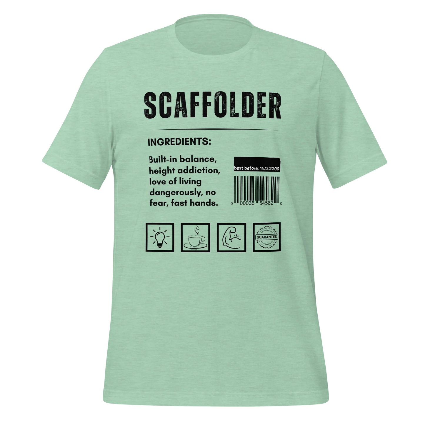 Funny T-shirt for scaffolders - scaffolder-ingredients-tee - GWaves 