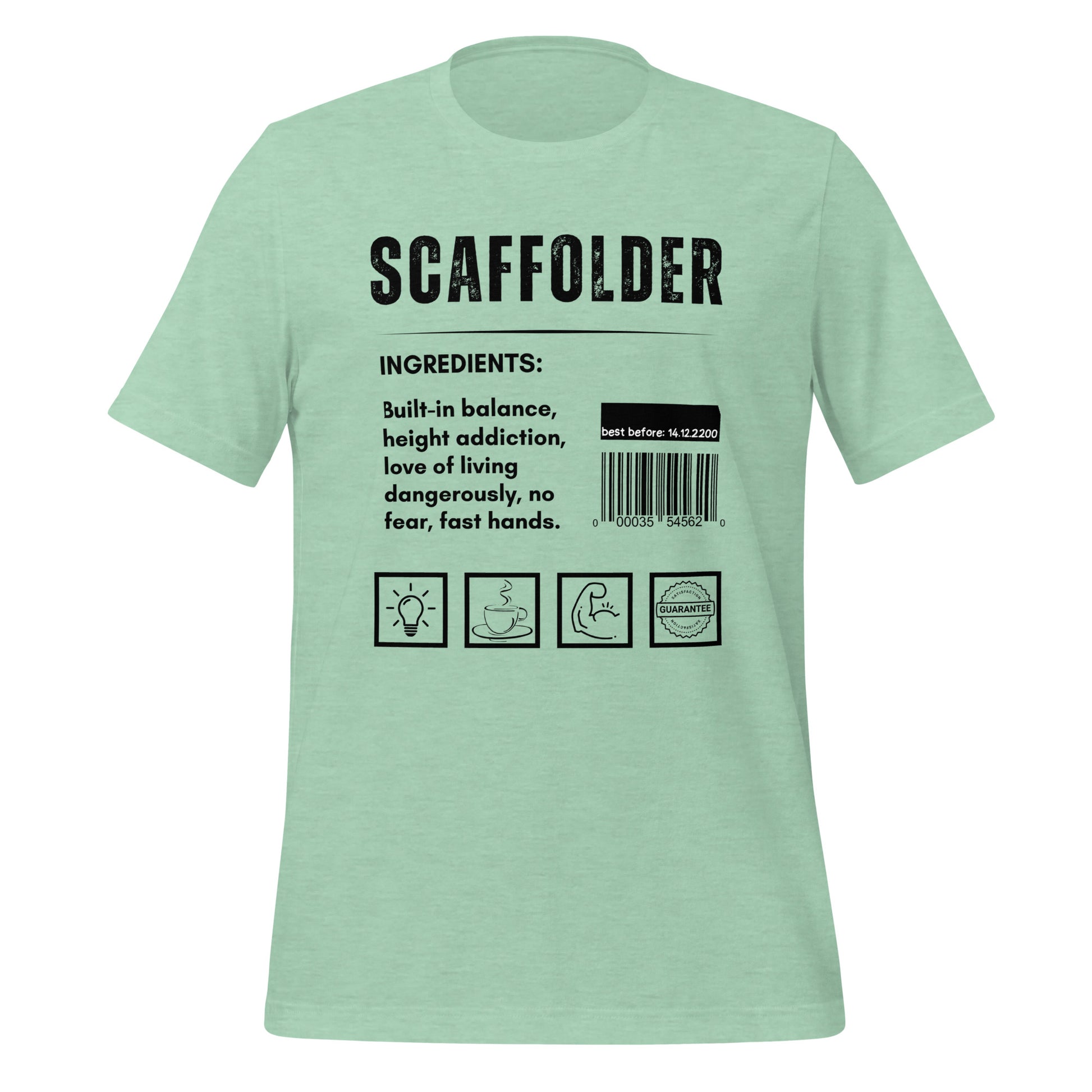 Funny T-shirt for scaffolders - scaffolder-ingredients-tee - GWaves 