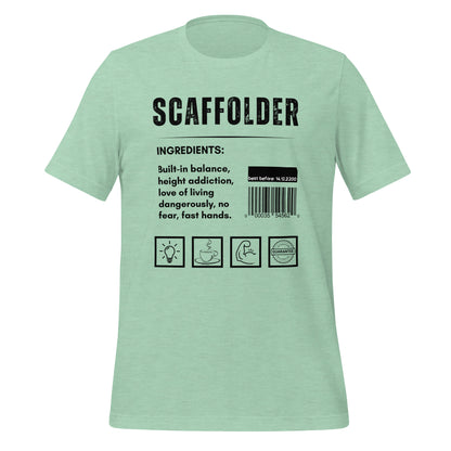 Funny T-shirt for scaffolders - scaffolder-ingredients-tee - GWaves 