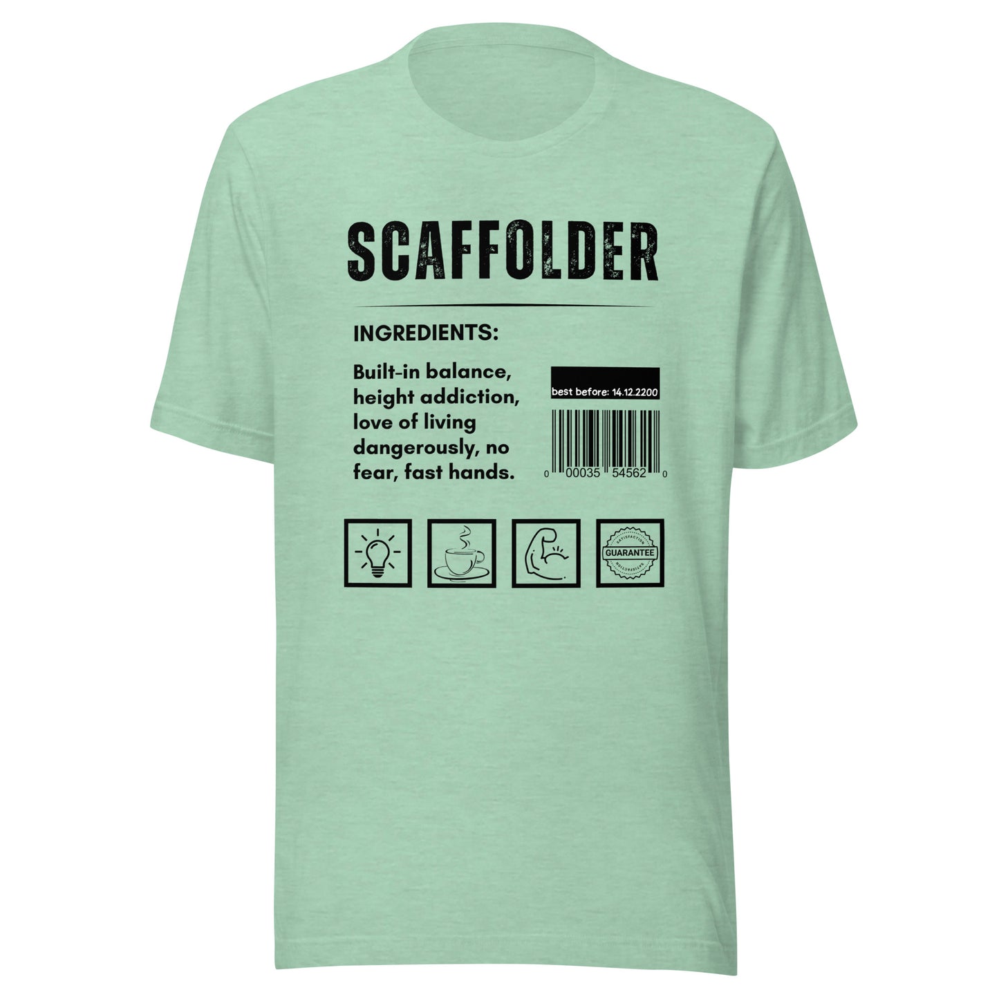 Funny T-shirt for scaffolders - scaffolder-ingredients-tee - GWaves 