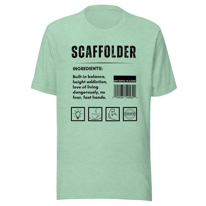 Funny T-shirt for scaffolders - scaffolder-ingredients-tee - GWaves 