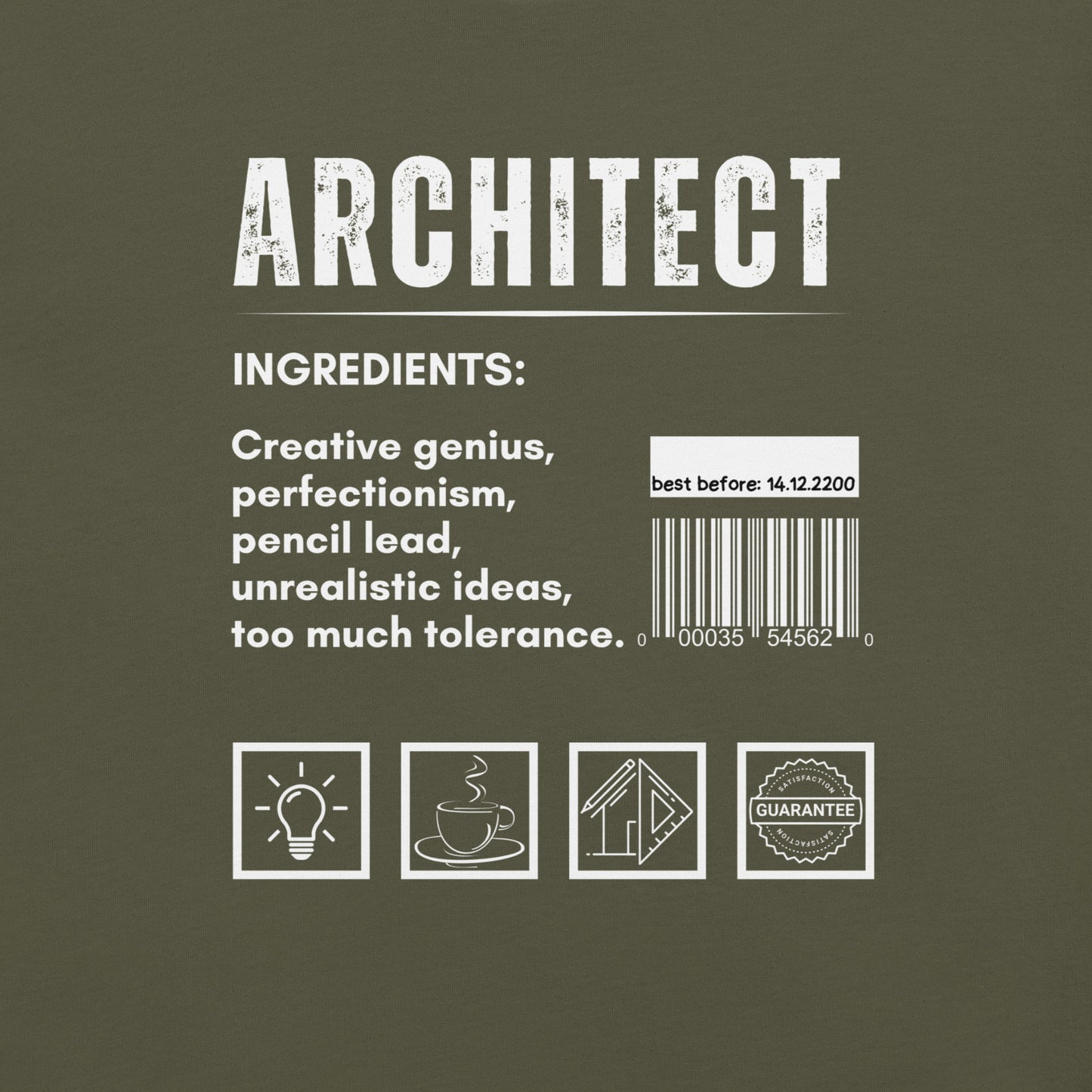 Funny T-shirt for architects - Architect ingredients - GWaves
