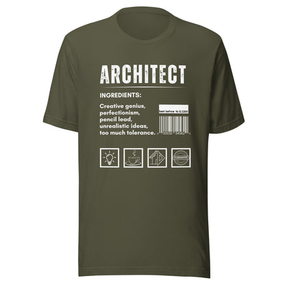 Funny T-shirt for architects - Architect ingredients - GWaves