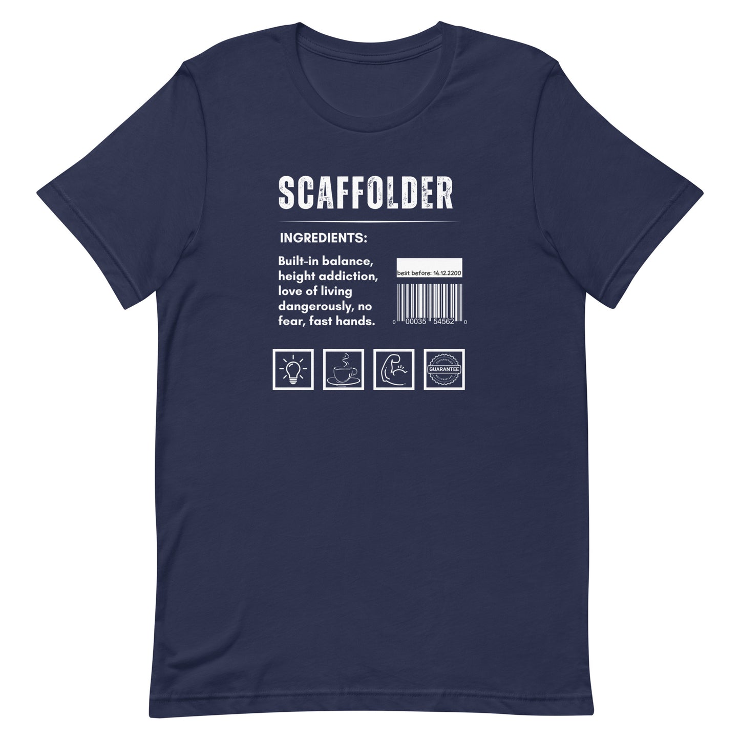 Funny T-shirt for scaffolders - scaffolder-ingredients-tee - GWaves 