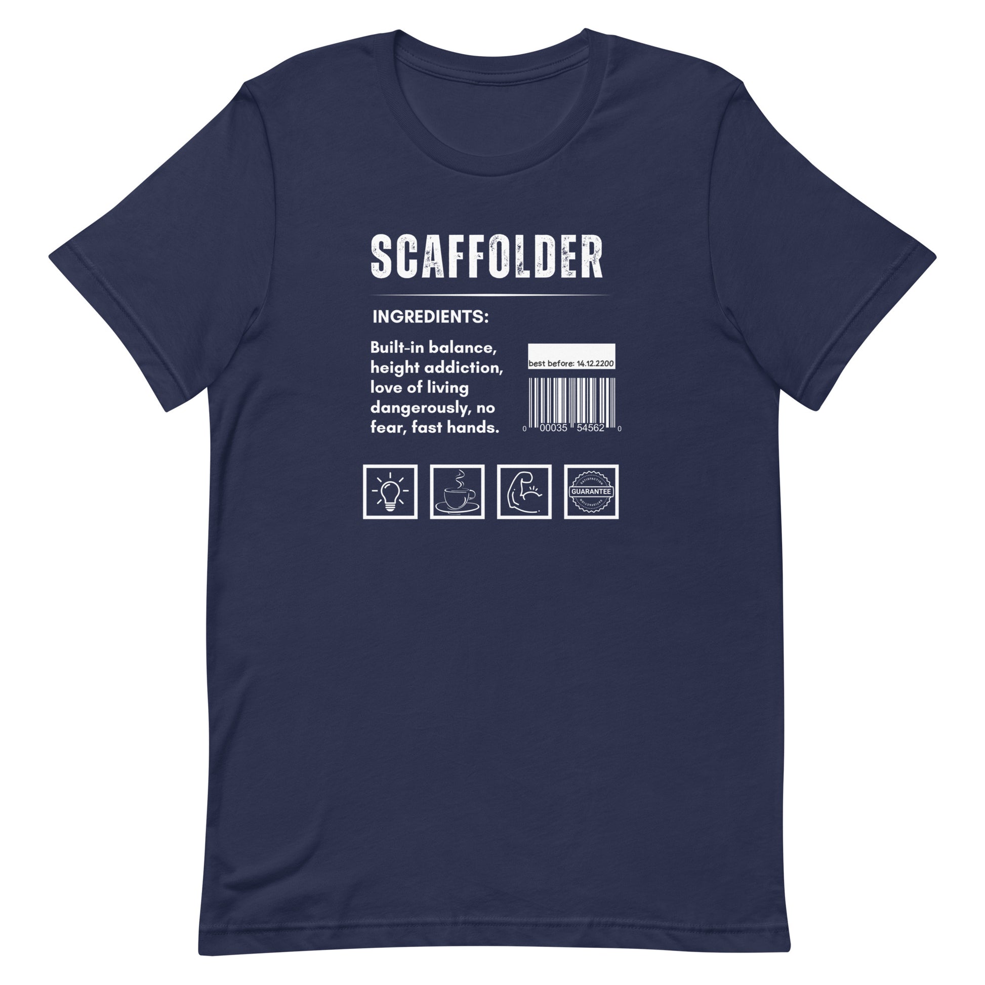 Funny T-shirt for scaffolders - scaffolder-ingredients-tee - GWaves 