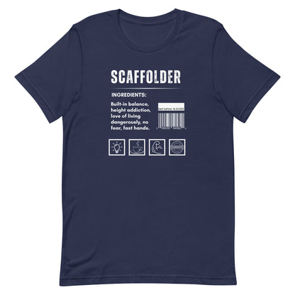 Funny T-shirt for scaffolders - scaffolder-ingredients-tee - GWaves 